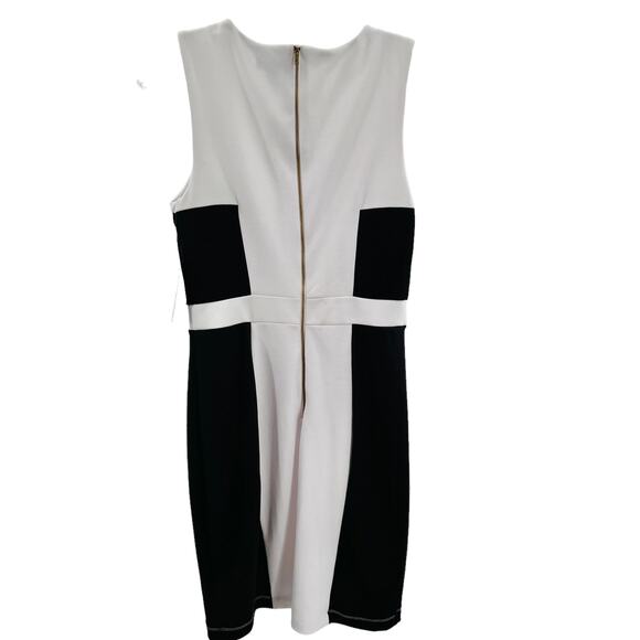 Allen B by Allen Schwartz Black & White Colorblock Sheath Dress Women S NWT - Picture 3 of 12